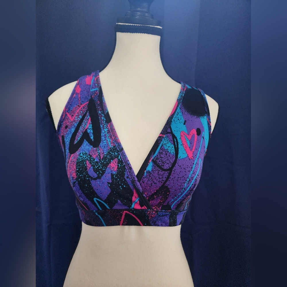Zumba Fitness Purple and Blue Sports Bra
